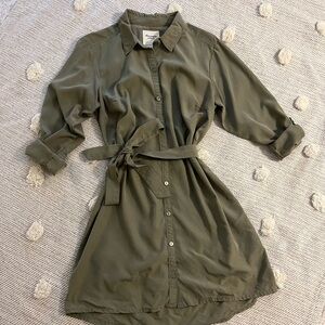 Abercrombie Olive Green Shirt Dress
